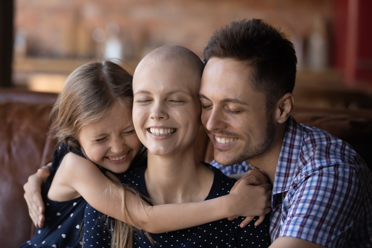 Cancer patient with family